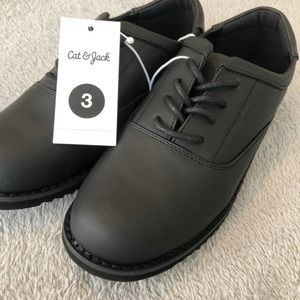 Cat and Jack Boys Glen Black Dress Shoes